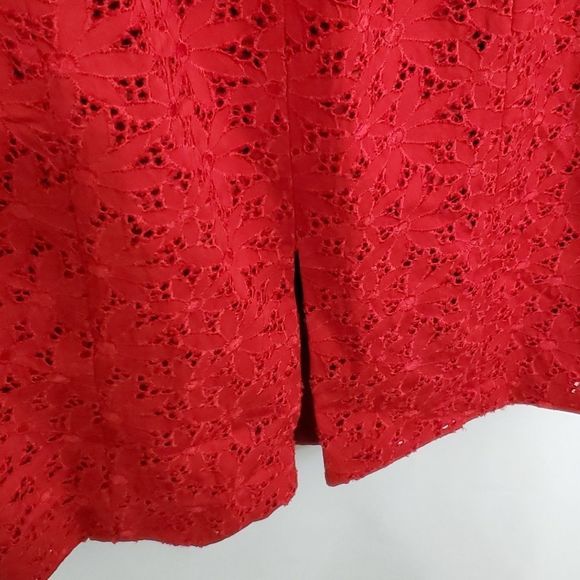 LAFAYETTE 148 Red Eyelet Dress (D318) - Picture 10 of 10